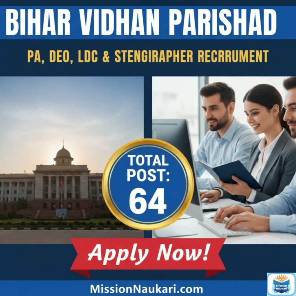 Bihar Vidhan Parishad l stonographer jobs