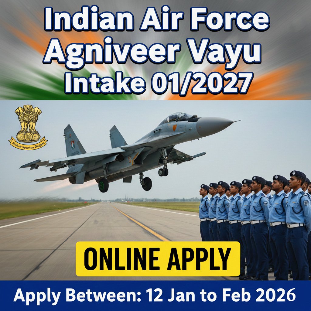 Indian Air Force Agniveer Vayu Intake 01/2027 Online Apply